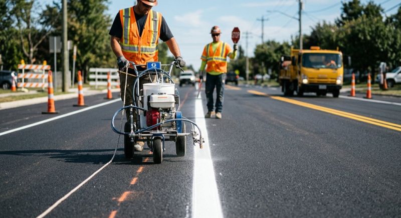 Asphalt Painting in Savannah, GA
